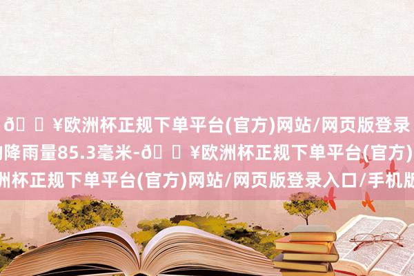 🔥欧洲杯正规下单平台(官方)网站/网页版登录入口/手机版全市平均降雨量85.3毫米-🔥欧洲杯正规下单平台(官方)网站/网页版登录入口/手机版